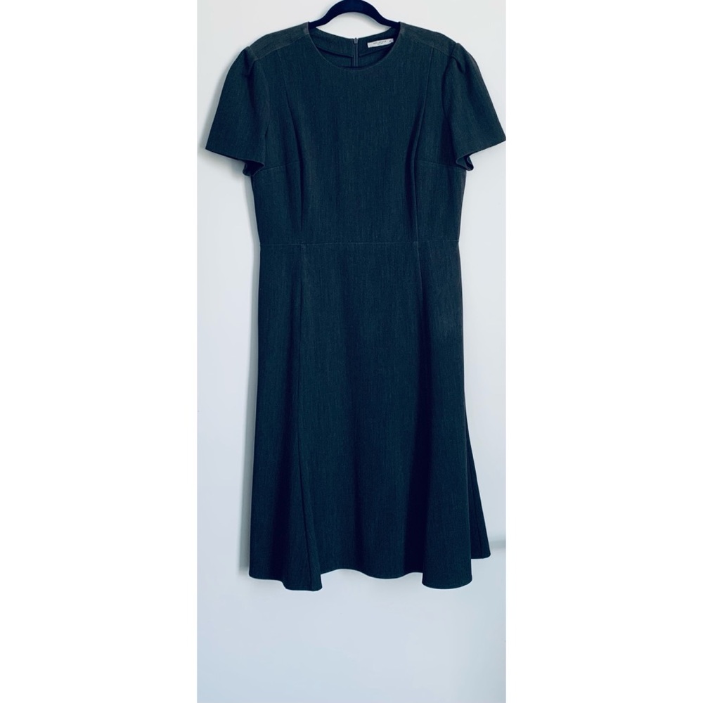 MM. LaFleur Dark Gray Short Sleeve A-Line Dress